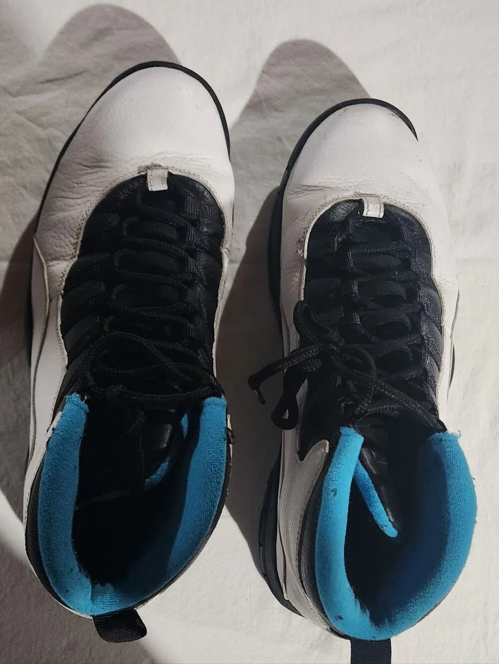 Air Jordan 10 Retro Powder Blue & White, Black Size 13